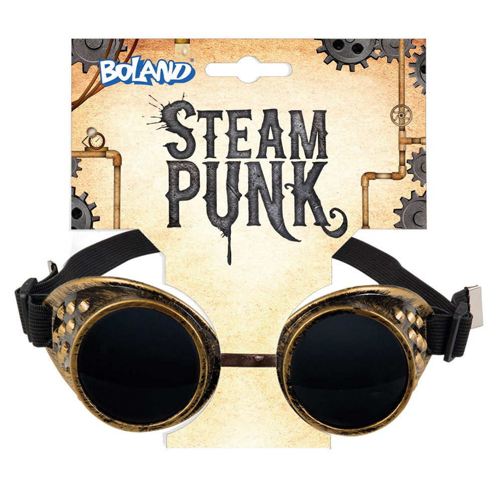 Lunettes Steampunk Dorées avec Picots - Accessoire Rétro-Futuriste