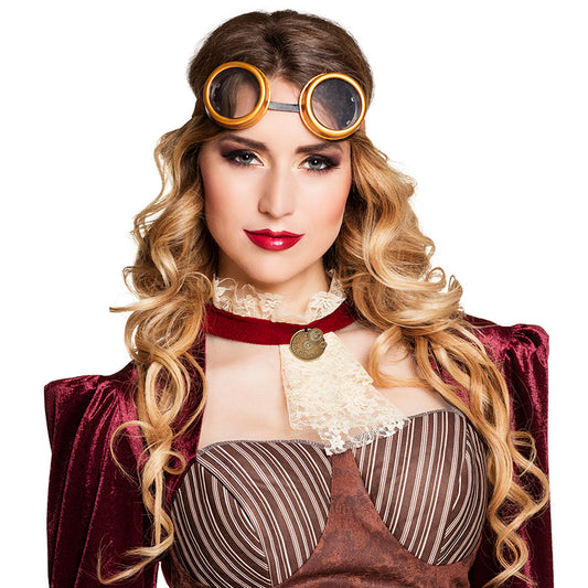 Lunettes Steampunk Dorées avec Verres Fumés - Accessoire
