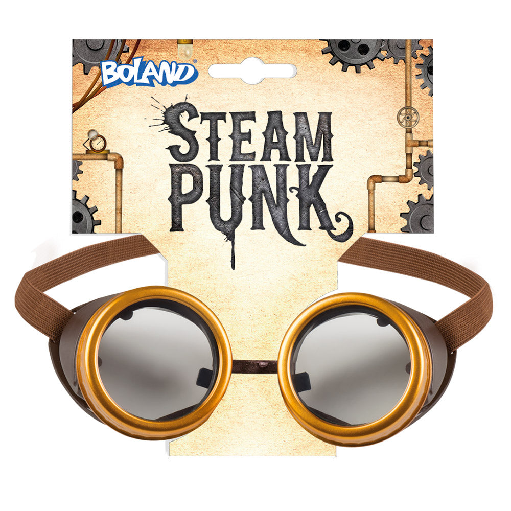 Lunettes Steampunk Dorées avec Verres Fumés - Accessoire