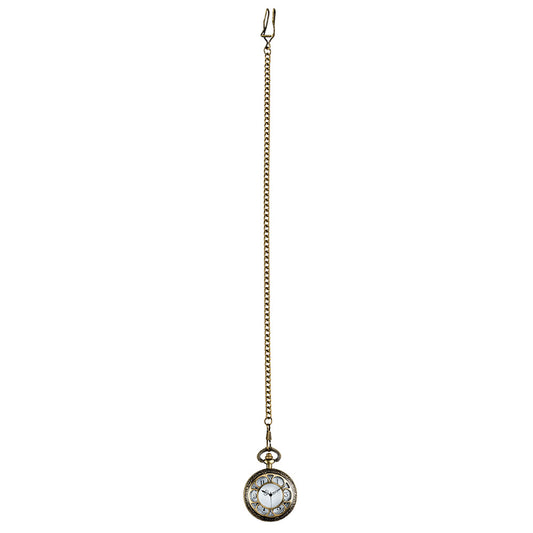 Montre Gousset Steampunk Chaîne Dorée - Accessoire Déguisement
