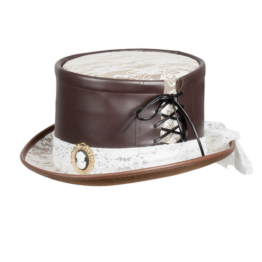 Haut de Forme Steampunk Marron - Accessoire Déguisement Victorien