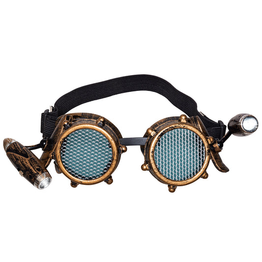 Lunettes Steampunk Prismatiques Rétro LED Laiton