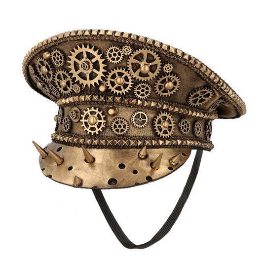 Chapeau Steampunk Haut Gears Brass - Accessoire Cosplay Luxe