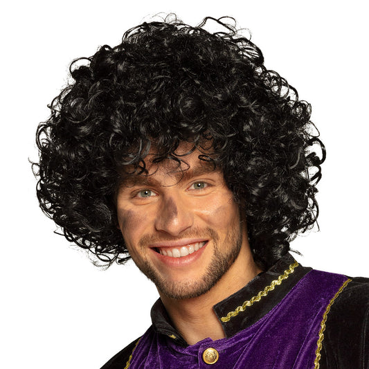 Perruque Afro Bouclée Noire Luxe - Déguisement Années 70