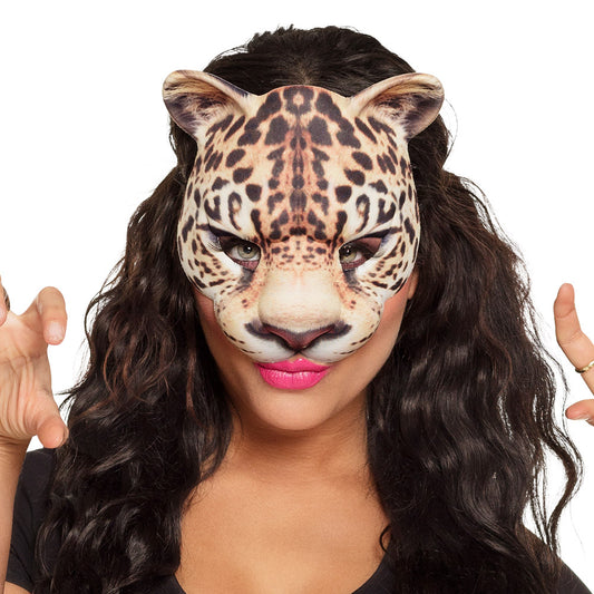 Masque Léopard Réaliste avec Oreilles - Déguisement Animal Félin