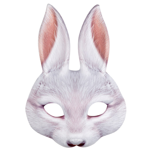 Masque Lapin Blanc Réaliste - Déguisement Adulte Luxe
