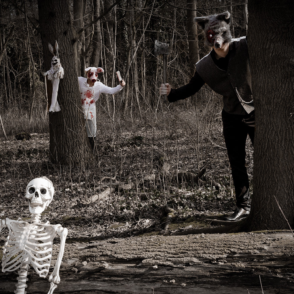 Masque Loup Gris Réaliste avec Yeux Jaunes - Déguisement Adulte