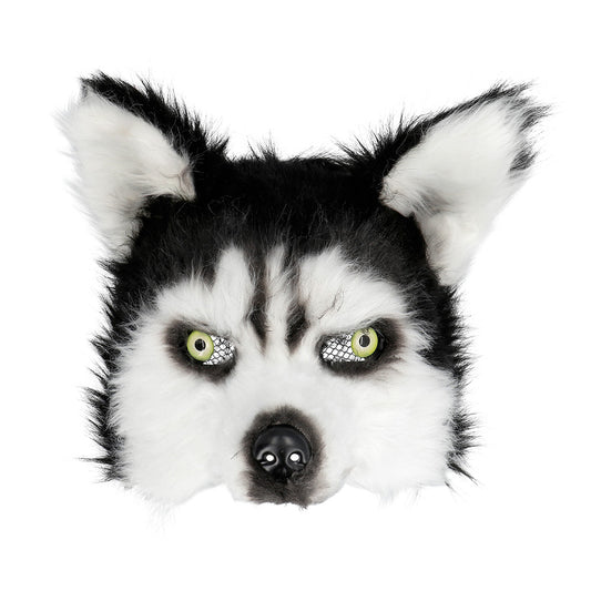 Masque Husky Noir Blanc - Déguisement Chien Sibérien Adulte