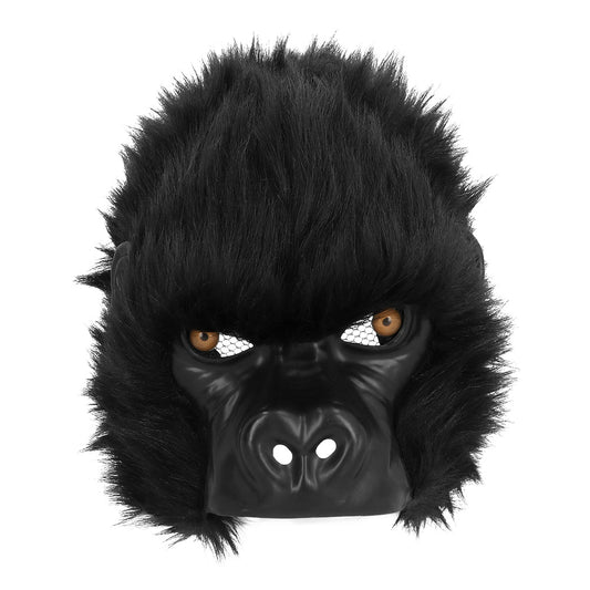 Masque Gorille Noir Réaliste avec Cheveux - Déguisement Complet