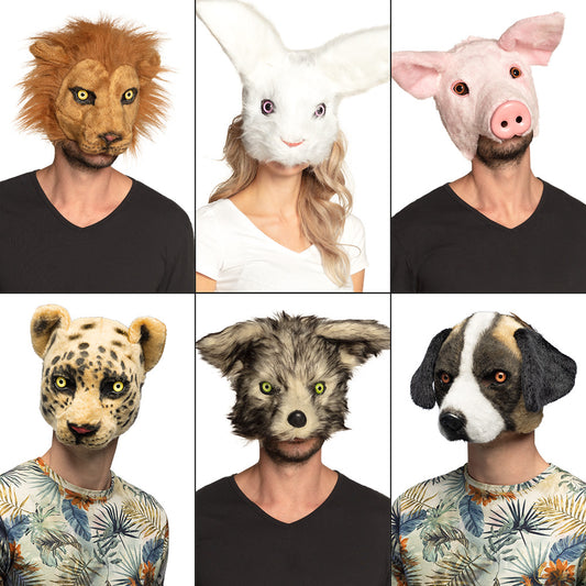 Masque Animal Réaliste - Lion, Lapin, Cochon, Chien