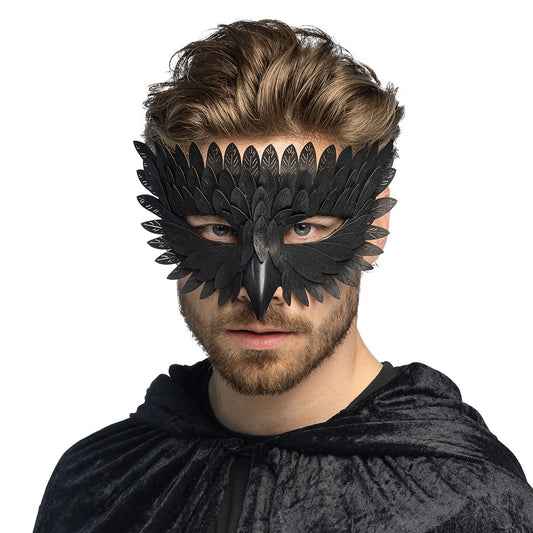 Masque Corbeau Noir Plumes - Déguisement Animal Fantasy