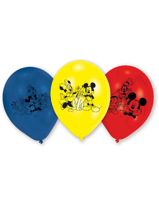 6 Ballons en latex Mickey Mouse