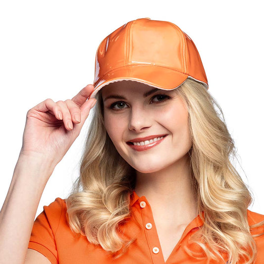 Casquette Holographique Orange Fluo - Accessoire Soirée Disco