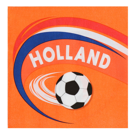 Serviettes Hollande Football - Déco Fête Supporter Orange