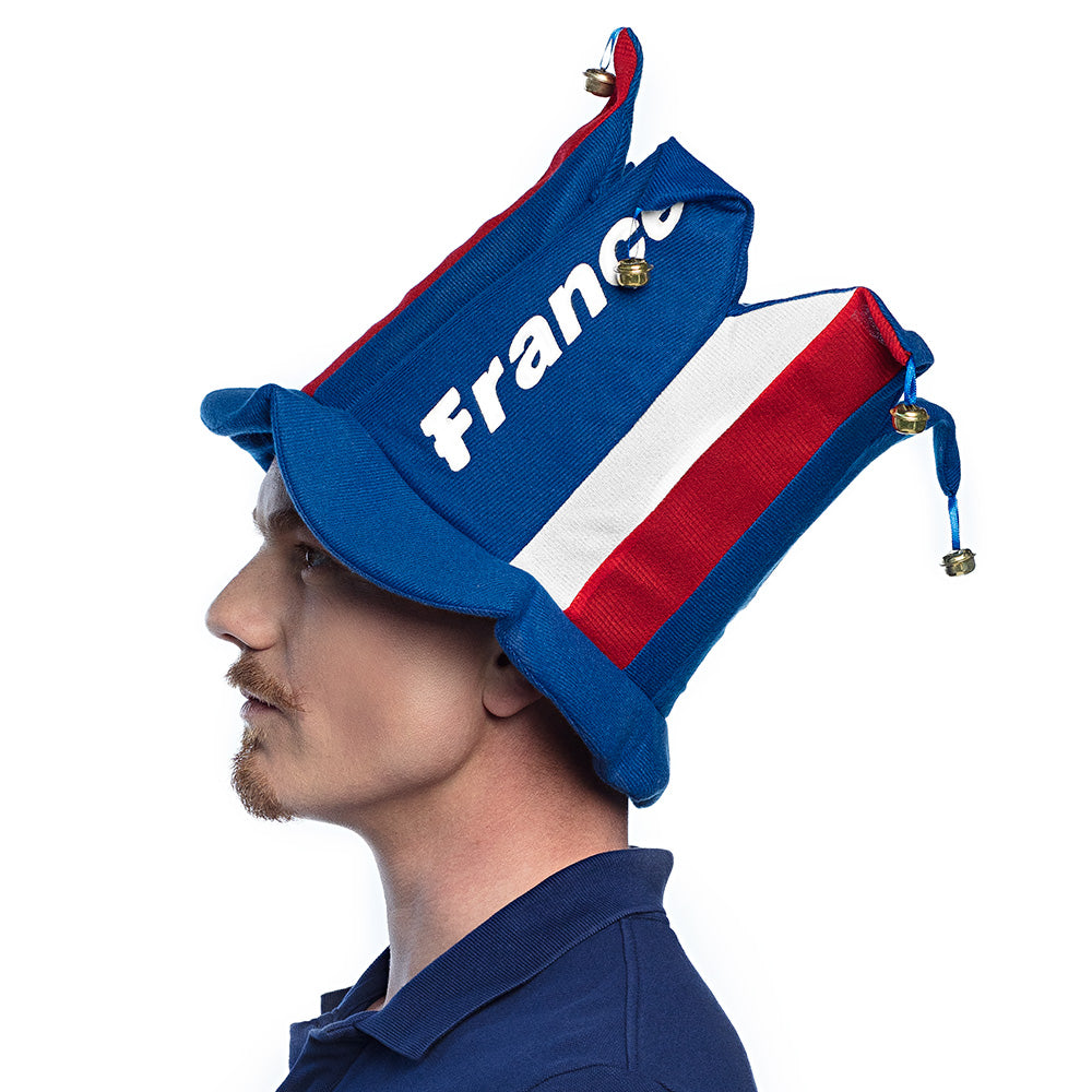 Chapeau Fou France Bleu Blanc Rouge avec Grelots