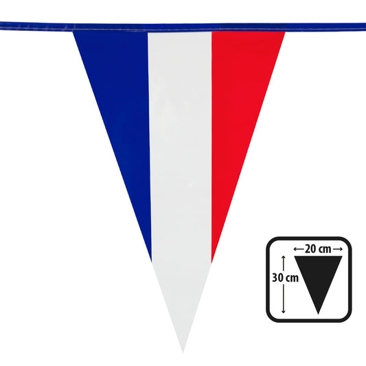 Guirlande Fanions Français 20cm - Décoration Drapeau France