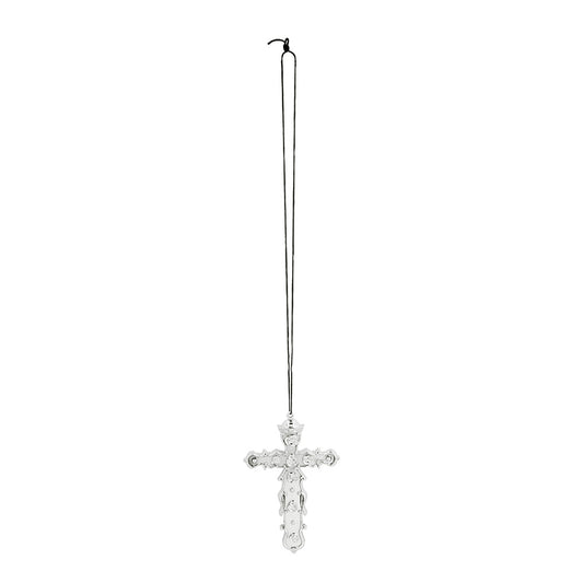 Croix Ornementale Argentée - Pendentif Religieux Gothique
