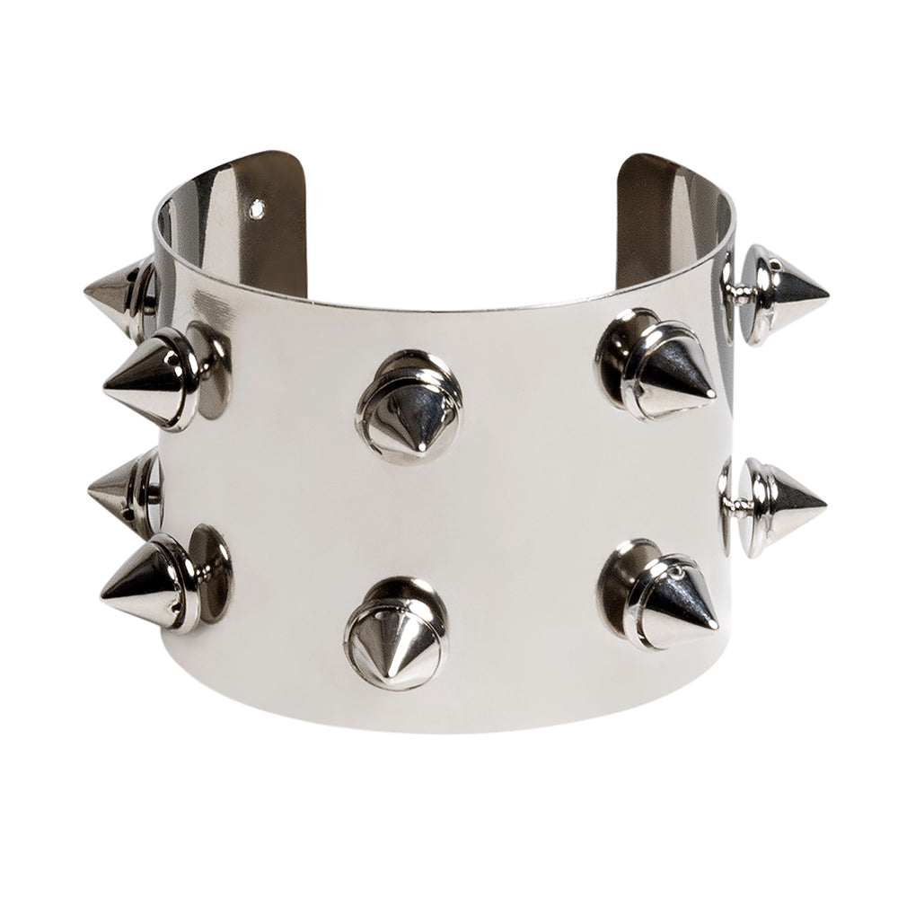 Bracelet à Pics Argent - Accessoire Punk Rock Adulte