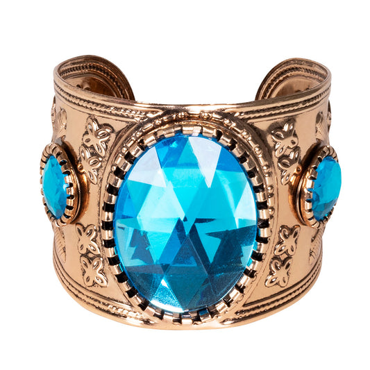Bracelet Égyptien Turquoise avec Strass - Accessoire Cléopâtre