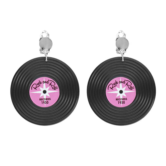 Boucles d'oreilles disque vinyle Rock and Roll 1950