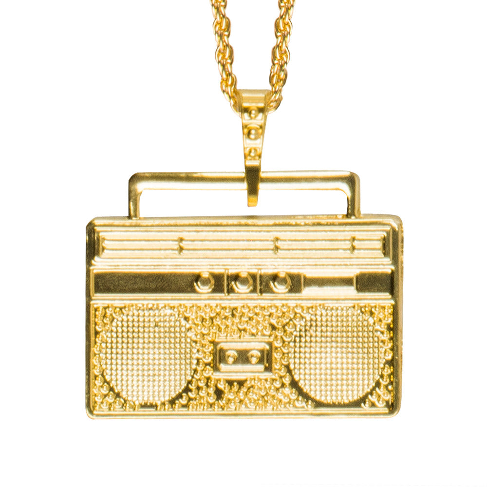 Collier Radiocassette Doré - Accessoire Années 80 Rétro