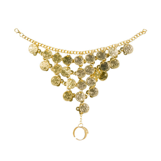 Bracelet Chaîne Pièces Dorées - Accessoire Danseur Oriental