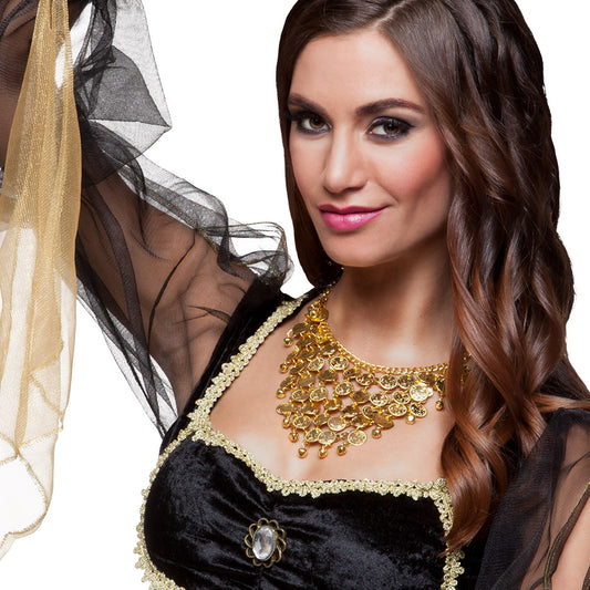 Collier Bollywood Doré avec Pièces Dansantes - Accessoire Oriental