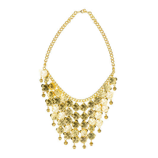 Collier Bollywood Doré avec Pièces Dansantes - Accessoire Oriental