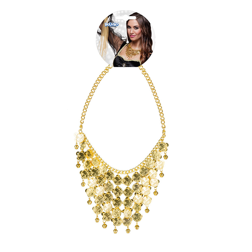 Collier Bollywood Doré avec Pièces Dansantes - Accessoire Oriental