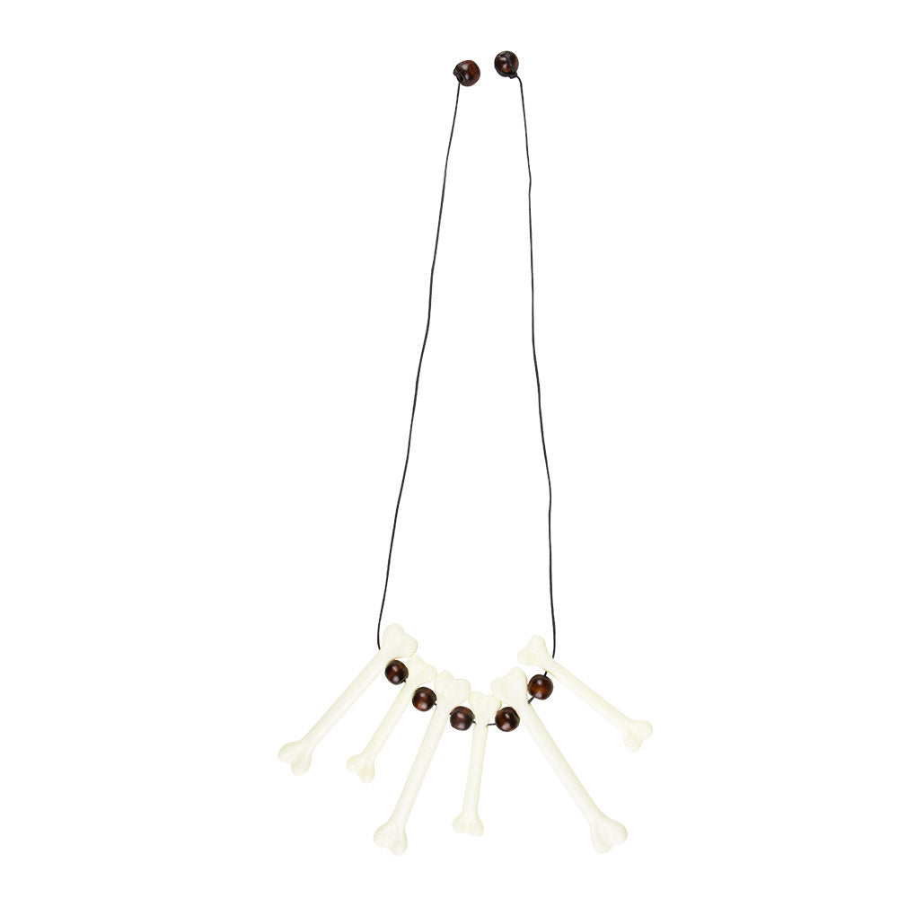 Collier Os Préhistorique Blanc - Accessoire Costume Homme Caverne