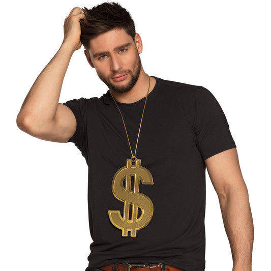 Collier Dollar Géant Or - Accessoire Hip-Hop et Bling