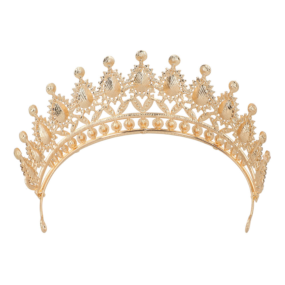 Tiare Royale Rouge et Or avec Cristaux - Couronne de Princesse