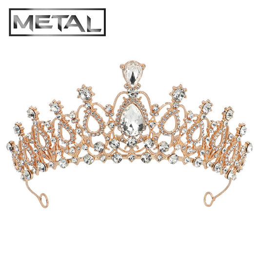 Tiare Royale Dorée avec Cristaux - Couronne de Princesse Luxe