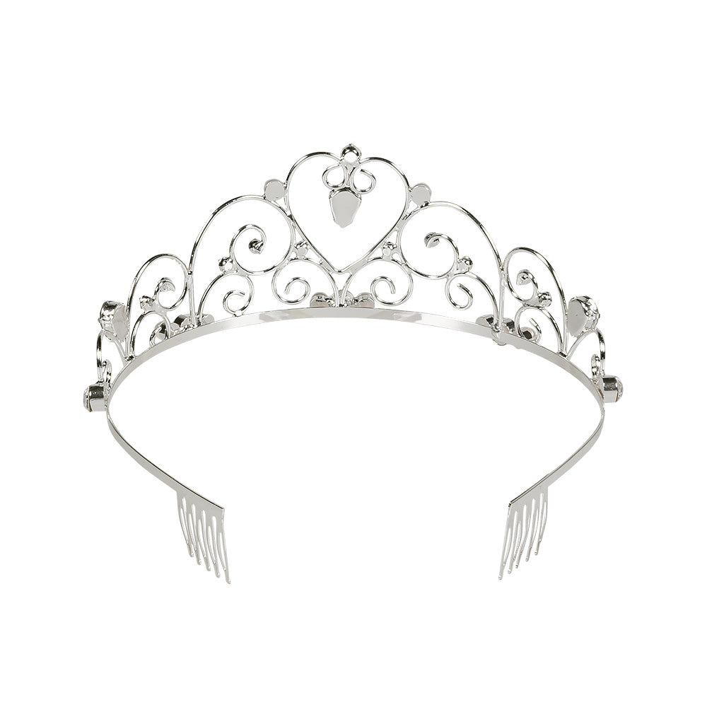 Tiare Princesse Médiévale Argent avec Perles et Cristaux