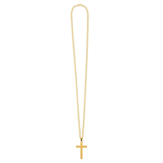 Chaîne Croix Dorée - Collier Religieux Élégant pour Déguisement
