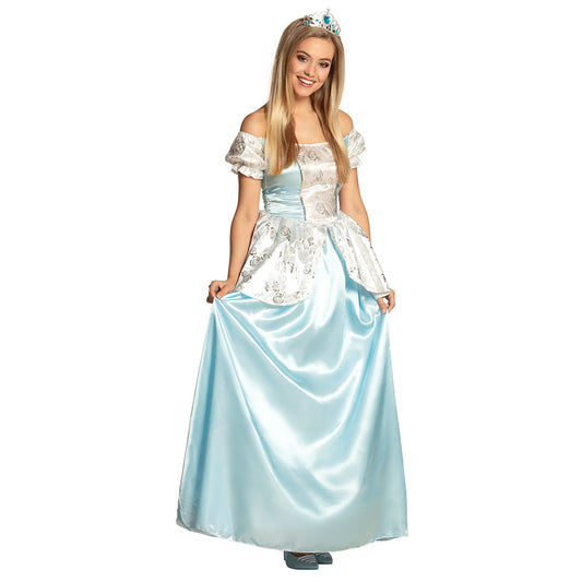 Déguisement Princesse Cendrillon Luxe - Robe Bleu Ciel & Tiare