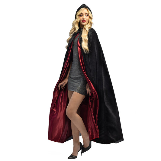 Cape Vampire Réversible Noir et Rouge - Déguisement Adulte Halloween