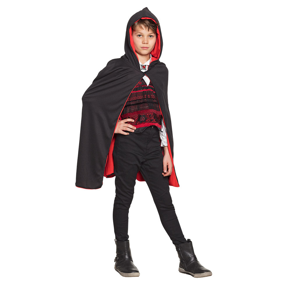 Cape Vampire Réversible Rouge et Noir - Déguisement Enfant