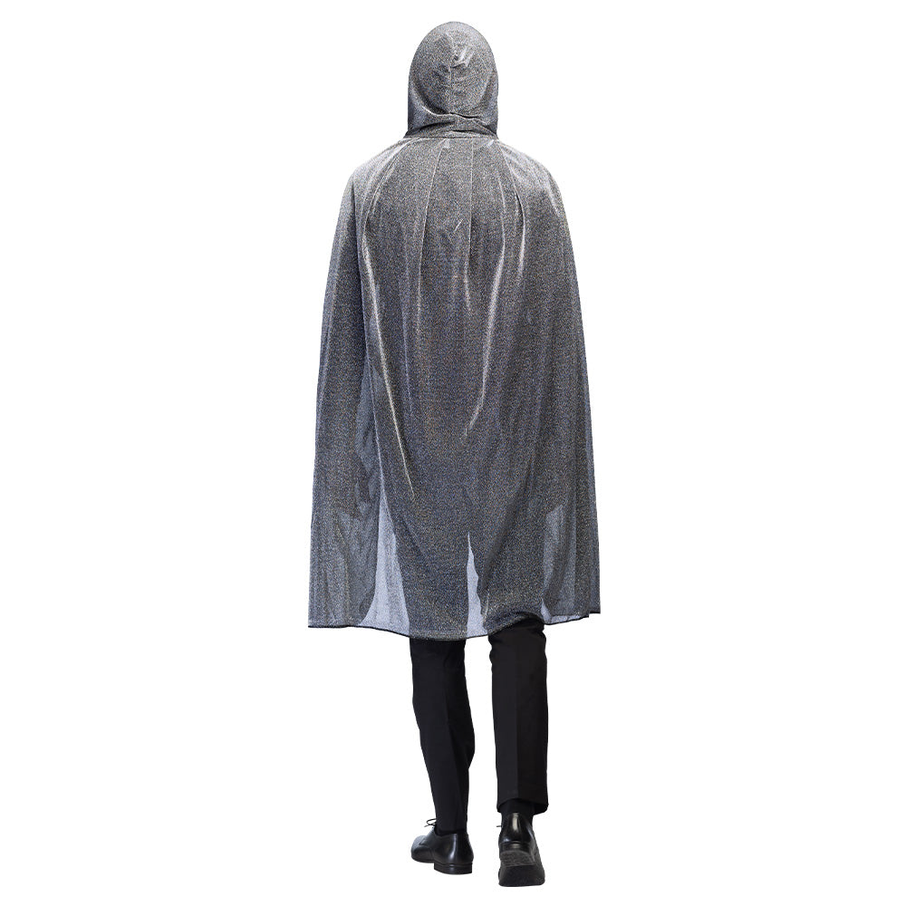 Cape Grise à Capuche Médiévale - Costume Magicien Fantôme