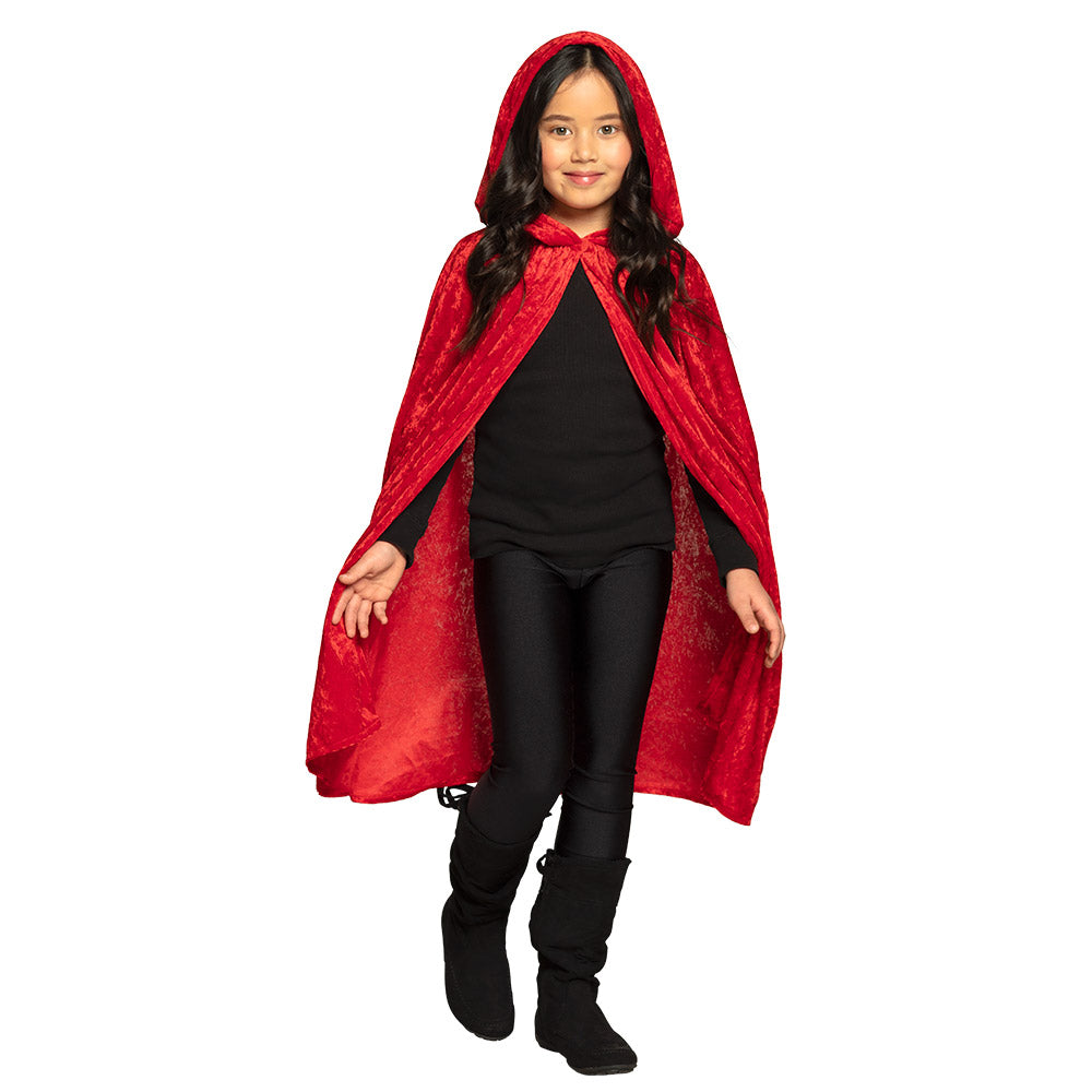 Cape de Vampire Velours Rouge Enfant - Déguisement Classique