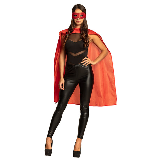 Cape et Masque de Superhéros Rouge - Déguisement Adulte et Enfant