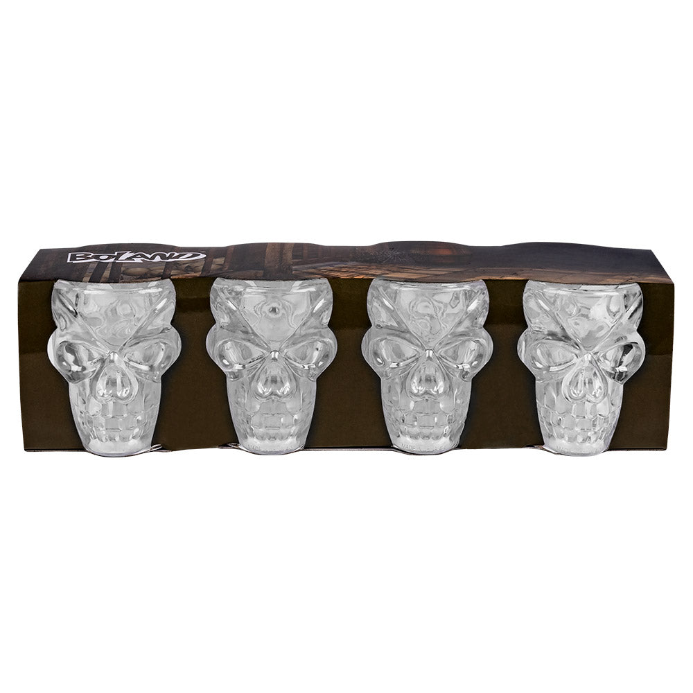 Lot 4 Verres à Shots Tête de Mort Cristal - Accessoire Party