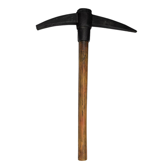 Pioche noire avec manche bois - Accessoire déguisement mineur