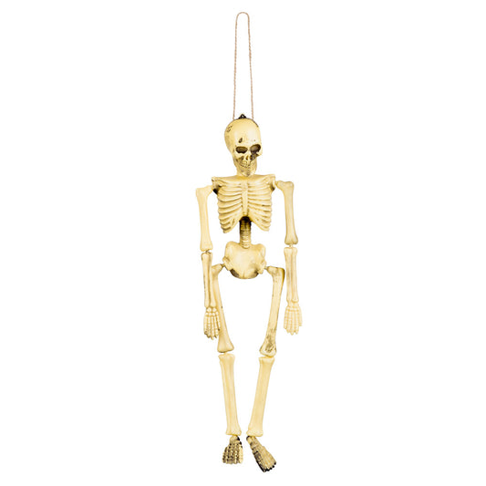 Squelette Suspendu Ivoire - Décoration Halloween 20cm