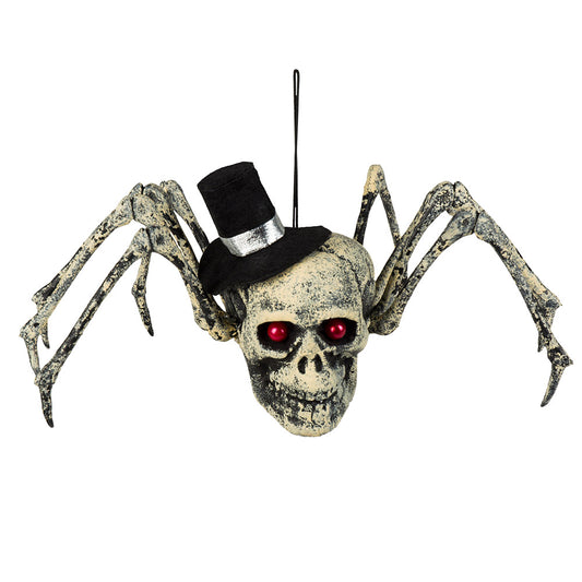 Araignée Crâne Suspendue LED - Décoration Halloween Terrifiante