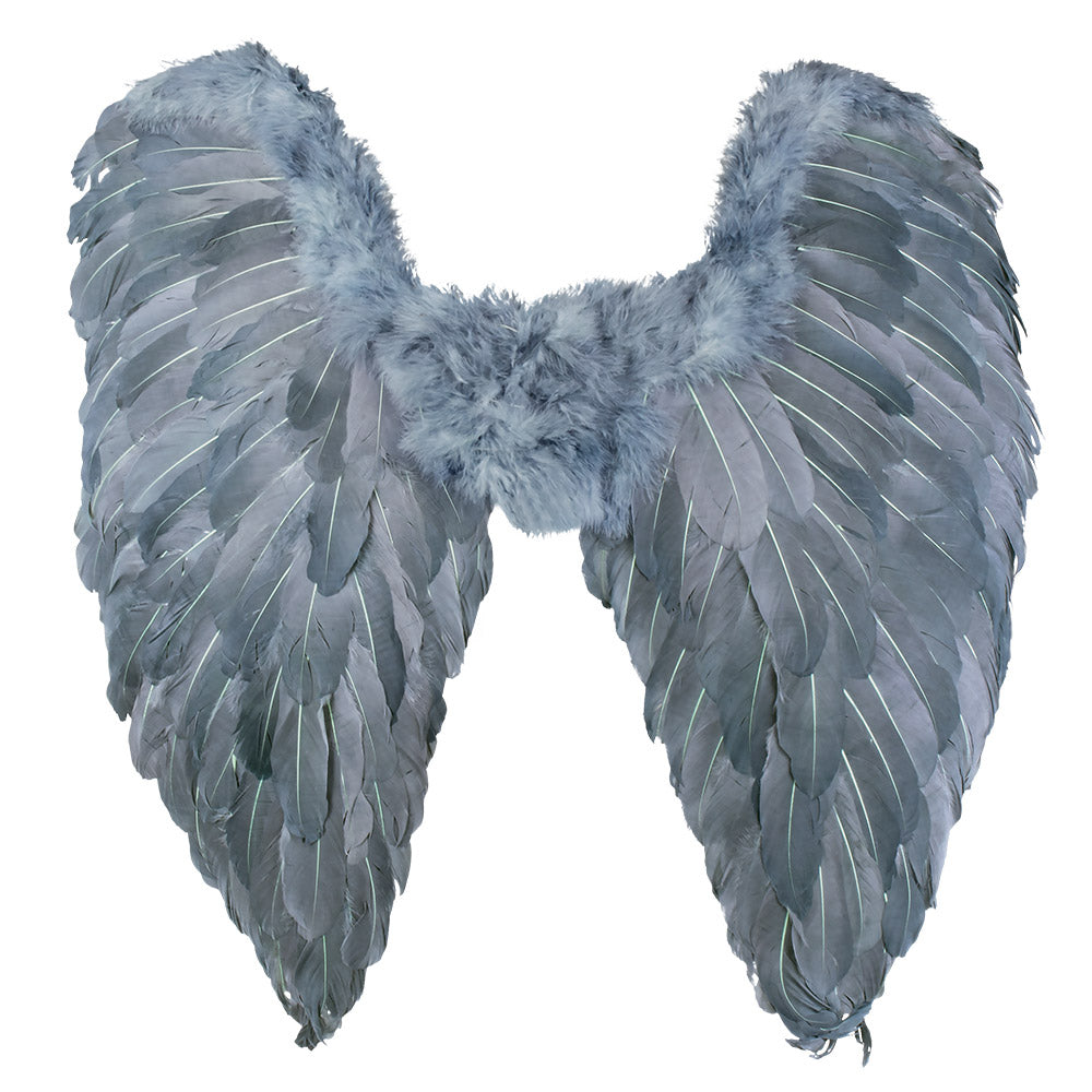Ailes d'Ange Gris Luxe - Déguisement Adulte Festif