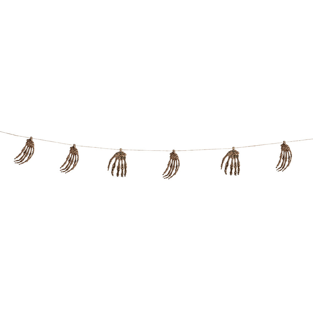 Guirlande de Mains Squelette Bronze Halloween - 6 Pièces