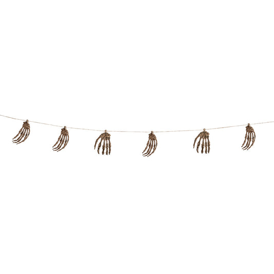 Guirlande de Mains Squelette Bronze Halloween - 6 Pièces