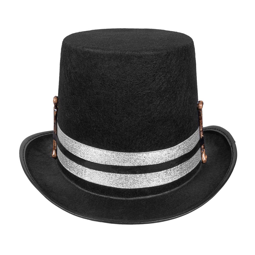 Haut-de-forme Gothique Crânes et Os - Accessoire Halloween