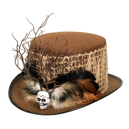 Chapeau Haut de Forme Squelette Halloween - Branches Mortes